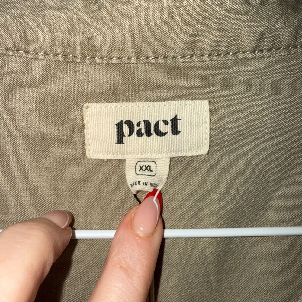 PACT Organic Cotton Sleeveless Romper - Taupe/Tan XXL - Picture 6 of 8